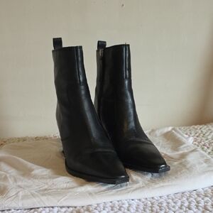 Black Leather Ankle Boots